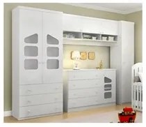 Guarda Roupa Infantil Modulado e Cômoda 04 Gavetas Eloísa Branco - Pho