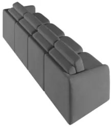 Sofá Cama Casal para Sala 436cm Polska Z08 Veludo Cinza Escuro - Mpoze