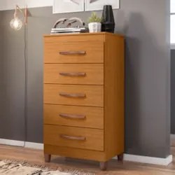 Cômoda Para Quarto 5 Gavetas 56cm Thais A02 Cinamomo - Mpozenato