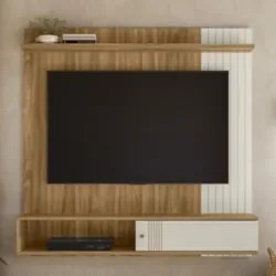 Painel TV 55 Pol e Bancada Suspensa Romeo Nature/Off Flex Z49 - Mpozen