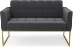 Namoradeira e Poltrona Industrial Dourado Ana Bouclé Grafite - Ibiza