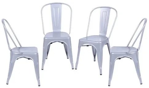 Kit com 4 Cadeiras Iron Cinza - 64613 Sun House