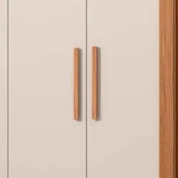 Guarda Roupa Solteiro 154cm Com 4 Portas Brasid Freijó/Off C01 - Mpoze