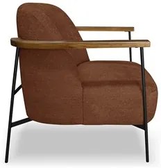 Poltrona para Sala Pés Metálicos Ellen S06 Boucle Terracota - Mpozenat