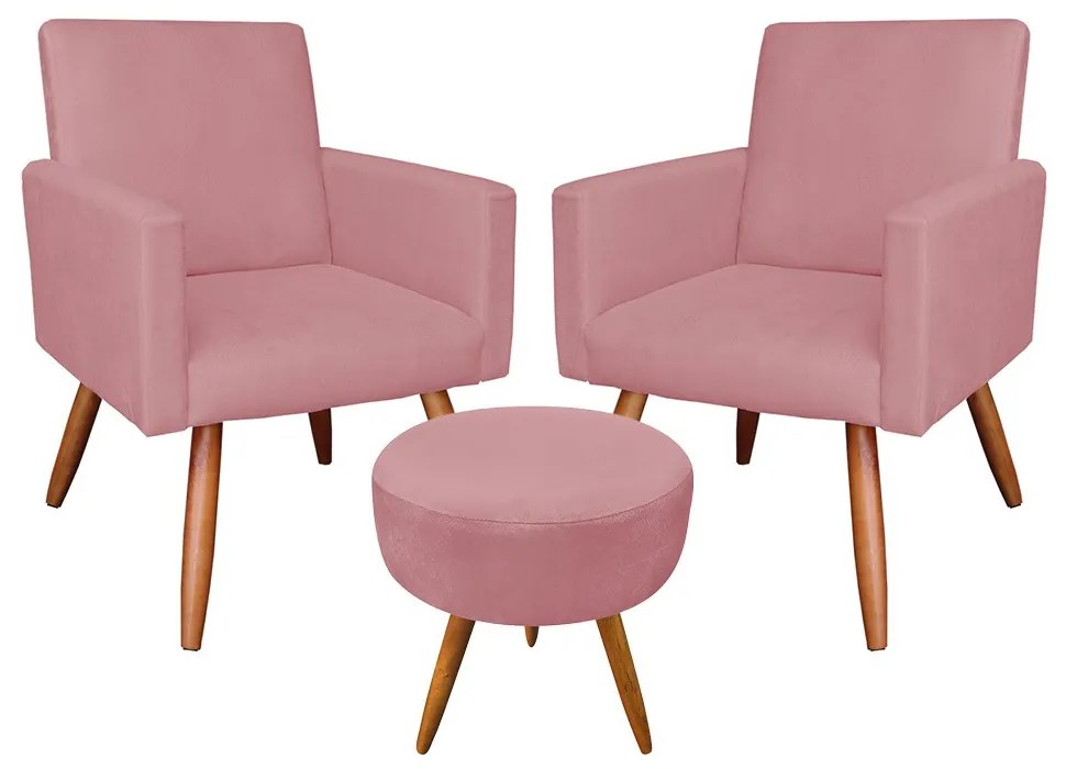 KIT 02 POLTRONAS COM 01 PUFF LARISSA SUE