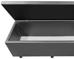 Calçadeira Baú Solteiro 90cm Estofada Liz S05 Sintético Cinza - Mpozen