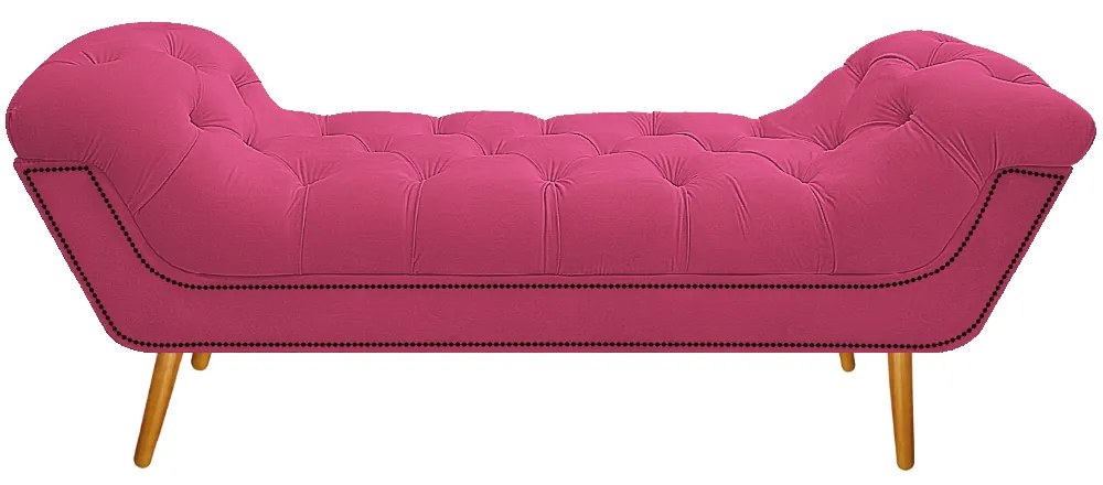 Calçadeira Estofada Veneza 195 cm King Size Corano Pink - ADJ Decor