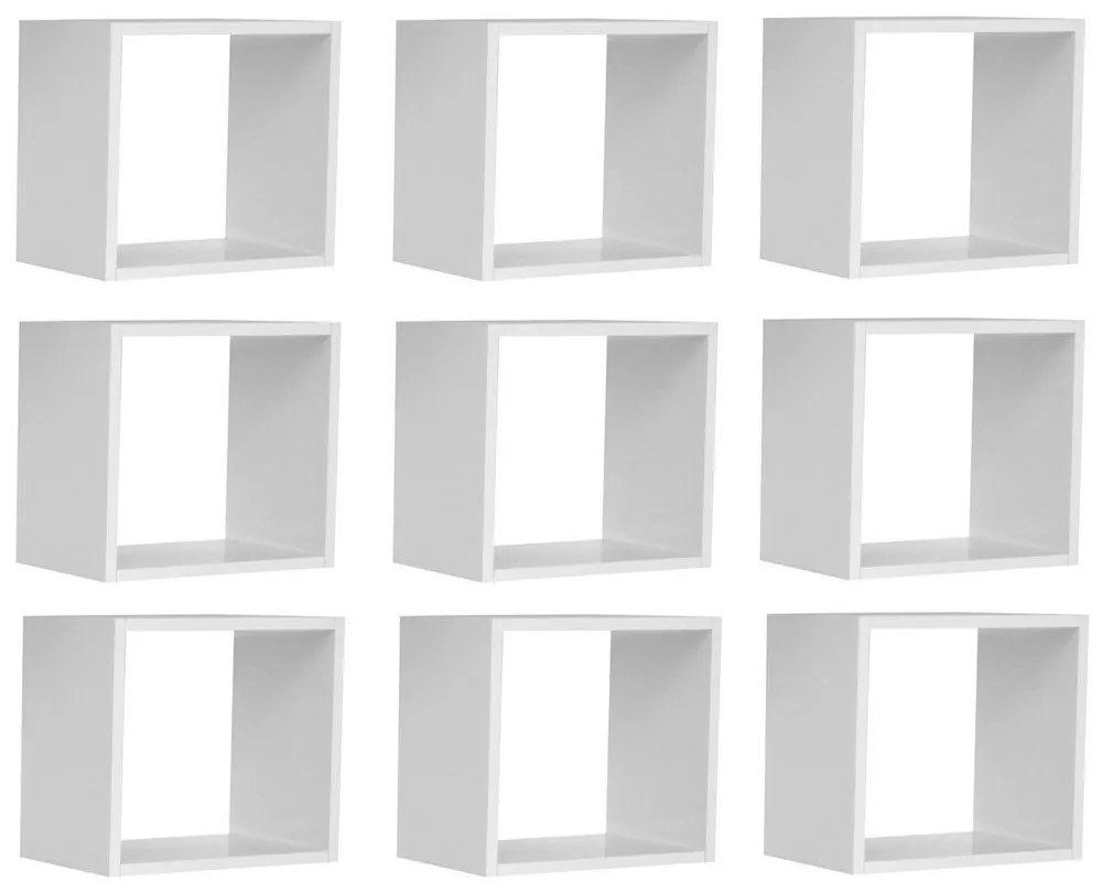 Kit 09 Nichos Organizador 30x30cm Branco G01 - AJL Móveis