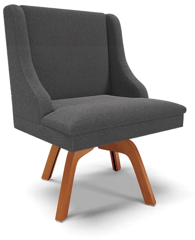 Cadeira Sala de Jantar Giratória MM35 Liz Bouclê D03 - D'Rossi - Grafite