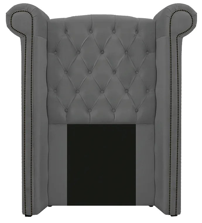 Kit Cabeceira e Calçadeira Veneza 100 cm Solteiro Suede Cinza - ADJ Decor