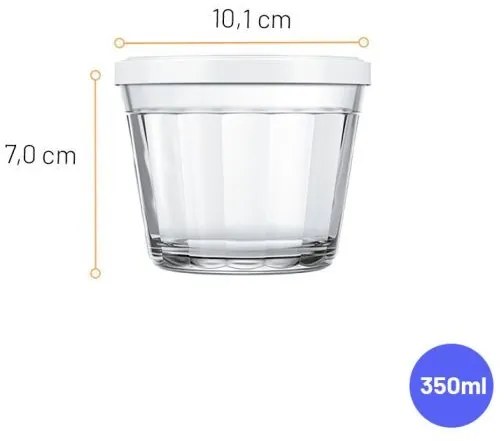 Tigela Copo Americano Com Tampa Plástica 350ml