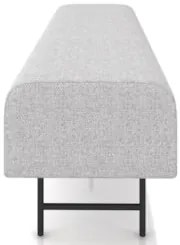 Puff Recamier Decorativo Pés em Ferro 140cm Dublin Z37 Linho Cinza Cla