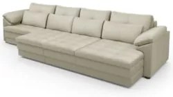 Sofá Retrátil 5 Lugares Para Sala 414cm Dijon Couro Creme S07 - Mpozen