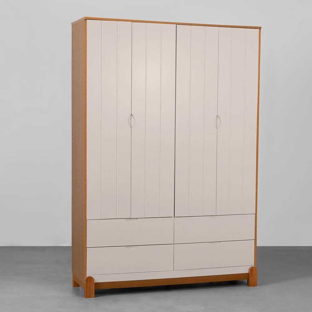 Guarda-Roupa Lotus 4 Portas e 4 Gavetas - Areia Fosco e Savana - Guarda-Roupa Lotus 4 Portas e 4 Gavetas - Areia Fosco e Savana