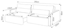 Sofá Retrátil Reclinável 240cm Sinna F05 Linho Cinza Claro - Mpozenato