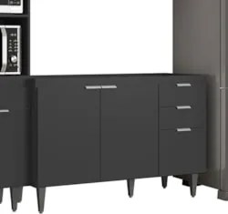 Armário de Cozinha CP04 Para Pia 120cm Pérola Z34 Preto     - Mpozenat