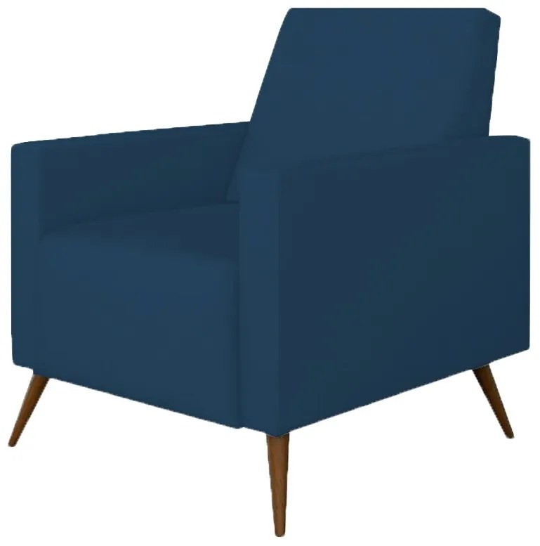 Poltrona Decorativa Amamentação Gabi Sala Suede Azul Marinho