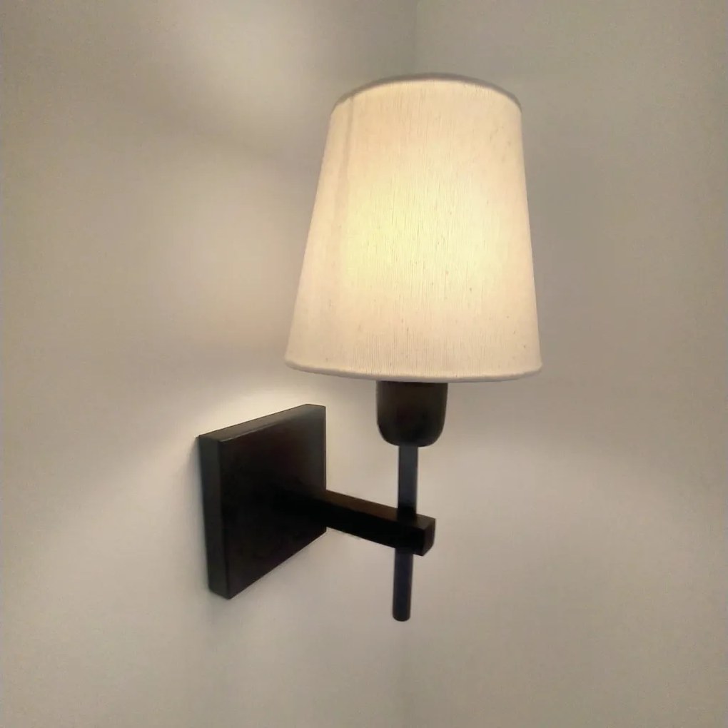 Arandela Tocha Small Cúpula Tecido 01Xe27 Mini Bulbo G45 - Qimporta Ar... (PRETO)