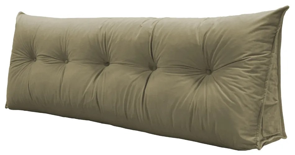 Almofada para Cabeceira Mel 1,95 m King Travesseiro Apoio para Encosto Macia Formato Triângulo Suede Nude