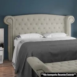 Cabeceira Cama Box King 195cm Provença Z37 Boucle Cru - Mpozenato
