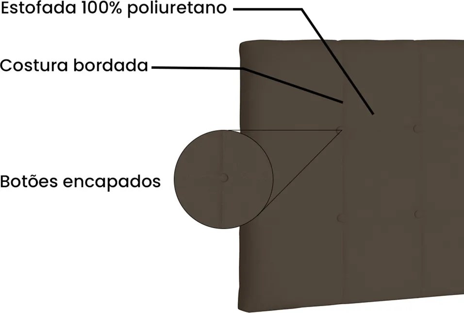 Painel Verona Para Cama Box King 195 cm Suede S04 - D'Rossi - Caramelo