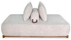 Sofá 2 Lugares 160cm Ilha Base Madeira Viero S06 Boucle Bege - Mpozena