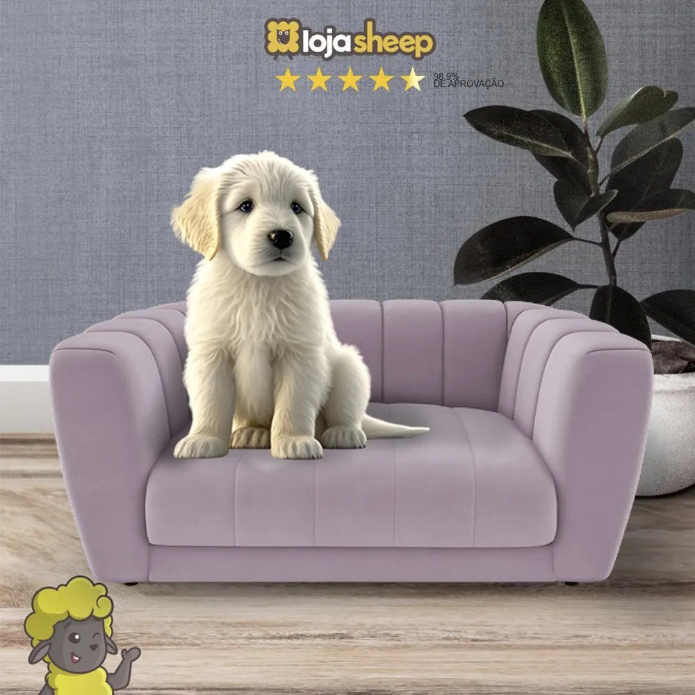 Caminha Casinha para Cachorro Gato Pet Mini Poltrona Meg Veludo Rosê - Loja Sheep - Veludo Rosê