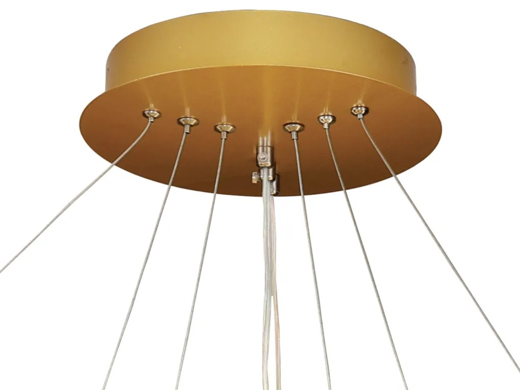 Pendente Opala Redondo 03 Aros Ø60 + Ø40 + Ø20Cm Led 50W 3000K Bivolt... (Champanhe)