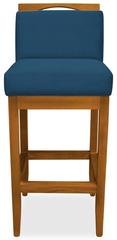 Banqueta Decorativa Elis Veludo Azul Marinho