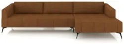 Sofá 4 Lugares 286cm Com Chaise Direito Eko Couro Caramelo Z55 - Mpoze