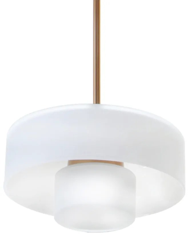 Pendente Bol Ø18X22Cm Vidro E Metal Alumínio 01Xled 5,5W 2700K - Old A... (BRANCO, AMBAR)