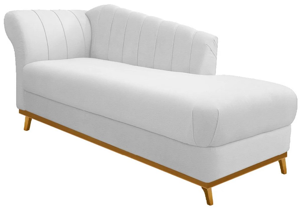 Recamier Vanessa 140cm Lado Direito Corano Branco - ADJ Decor