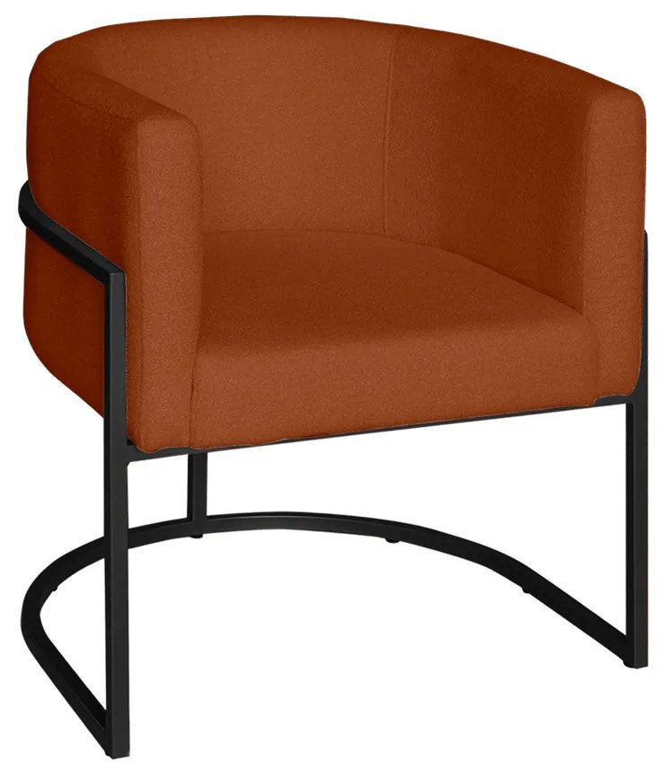 Poltrona Base Industrial Preto Kit 2 Lety Veludo - Terracota