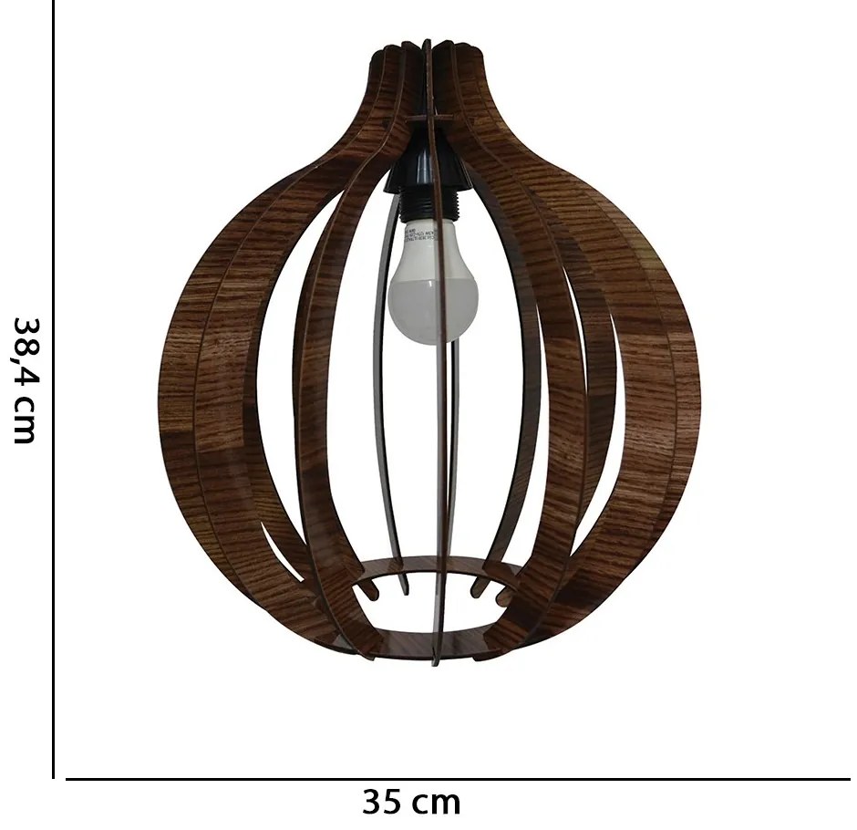 Lustre Pêndulo de Teto Luminária Pendente Tabaco Claro 38,4x 35 cm - D'Rossi
