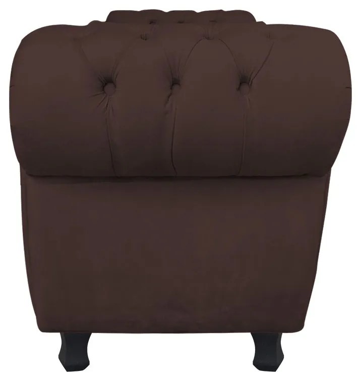 Recamier com Baú Grécia Namoradeira Calçadeira Suede - D'Rossi - Marrom