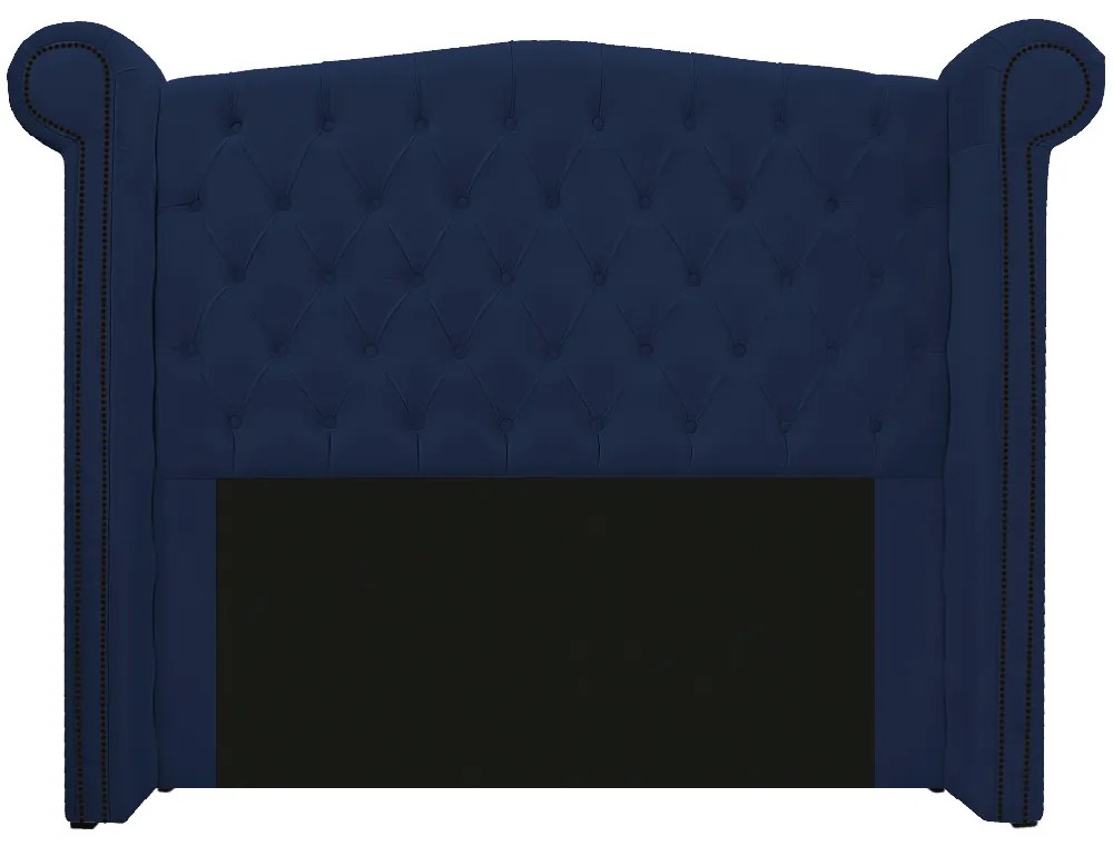 Kit Cabeceira e Calçadeira Veneza 160 cm Queen Size Suede Azul Marinho - ADJ Decor
