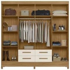 Guarda Roupa Casal 204cm Com Espelho Vitta Freijó/Off Z17    - Mpozena