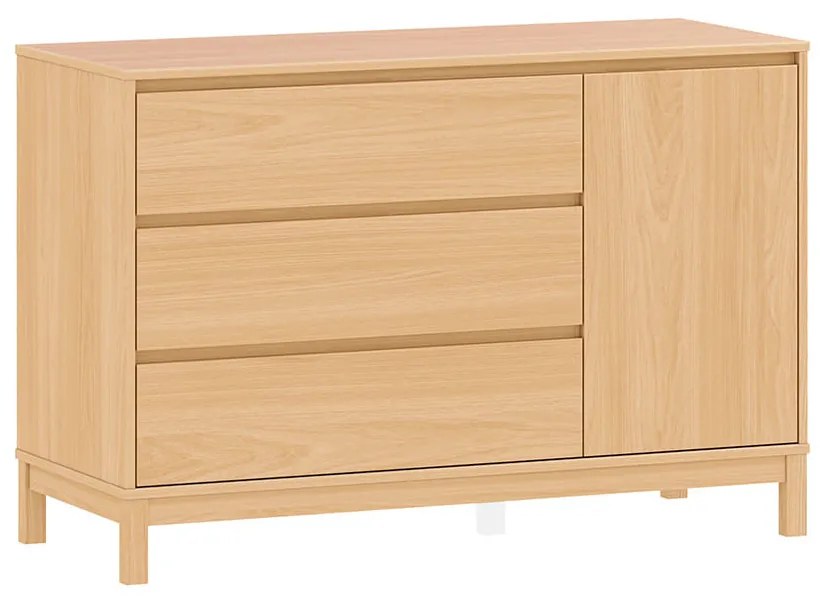 Cômoda Soley 3 Gavetas e 1 Porta - Carvalho Malva