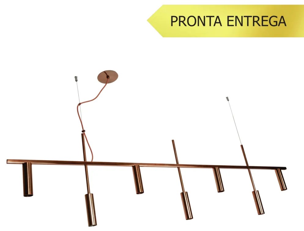 Pendente Platinum Linear 3,8X44,5X130Cm 7Xmr11 - Usina 16930/130 (CB-V - Cobre Escovado Verniz)