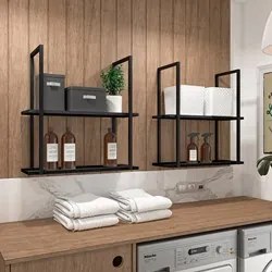 Prateleira Decorativa Multiuso Estilo Industrial Loft D09 Preto - Mpoz
