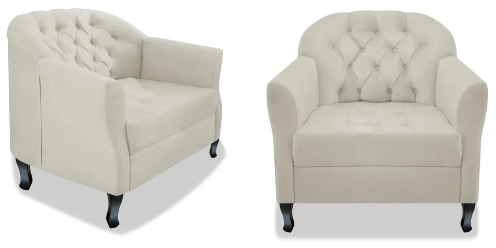 Kit 02 Poltrona Julia A02 Suede - ADJ Decor