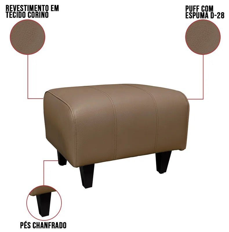 Poltrona do Papai com Puff USB e Porta Copos Ravella Sintético R04 - D'Rossi
 - Marrom Chocolate