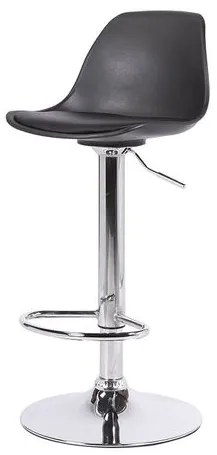 Banqueta Luísa PP Preta Base Disco em Aço Cromado - 64299 Sun House