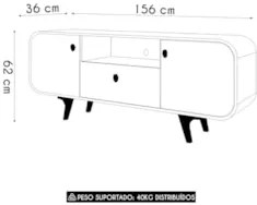 Rack Bancada Para TV 55 Pol 156cm Demi Cinamomo/Off B02 - Mpozenat