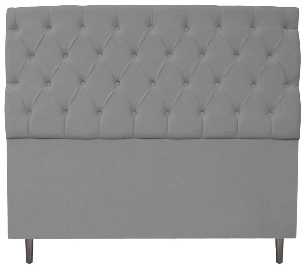 Kit Cabeceira e Calçadeira Liverpool 140 cm Casal Corano Cinza - ADJ Decor