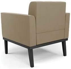 Poltrona Decorativa Base Madeira Preto Ana Suede Marrom RT - Ibiza
