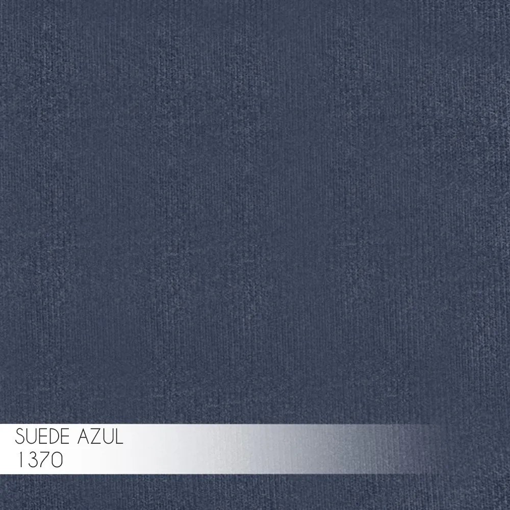 Banqueta Decorativa Billie Base Preta Suede Azul Marinho G41 - Gran Belo