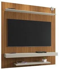 Painel para TV 60 Pol 150cm Lima B02 Ripado/Off White - Mpozenato