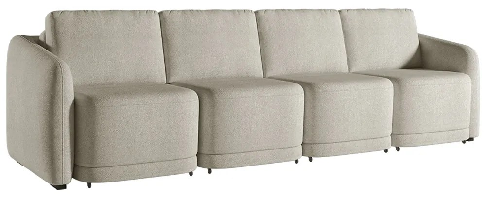 Sofá Cama Modulado Retrátil e Reclinável Decorativo Varsóvia 316cm Bouclê Bege G33 - Gran Belo