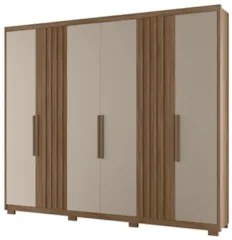 Guarda Roupa Casal 260cm 6 Portas Gaia Carvalho/Fendi Z17 - Mpozena